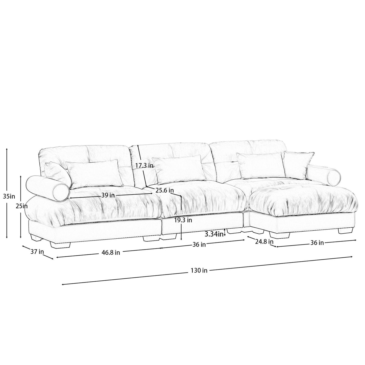 Super Comfort Oversized Modular Velvet Sectional Sofa Couch with Movable Ottoman,Corner Sectional with Bolstered Armrests, Deep Seat Cloud Couch, Convertible L Shaped Couch for Living Room Camel - Love All Things Home
