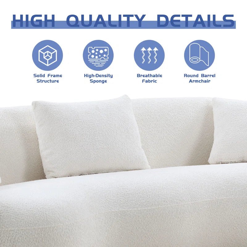 Yazgur 93.6" Curved Modern Upholstered Sofa - Love All Things Home