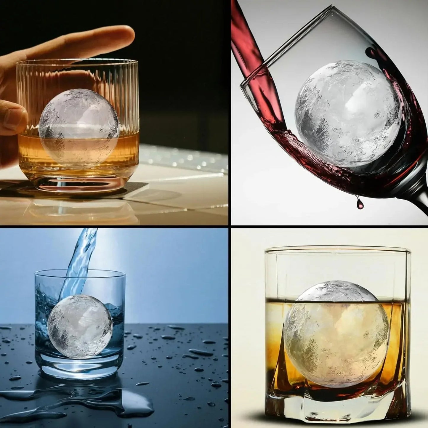1 - 20PCS Large Ice Ball Mold Silicone Whiskey Ice Maker for Cocktails Ice Cube Tray - Love All Things Home