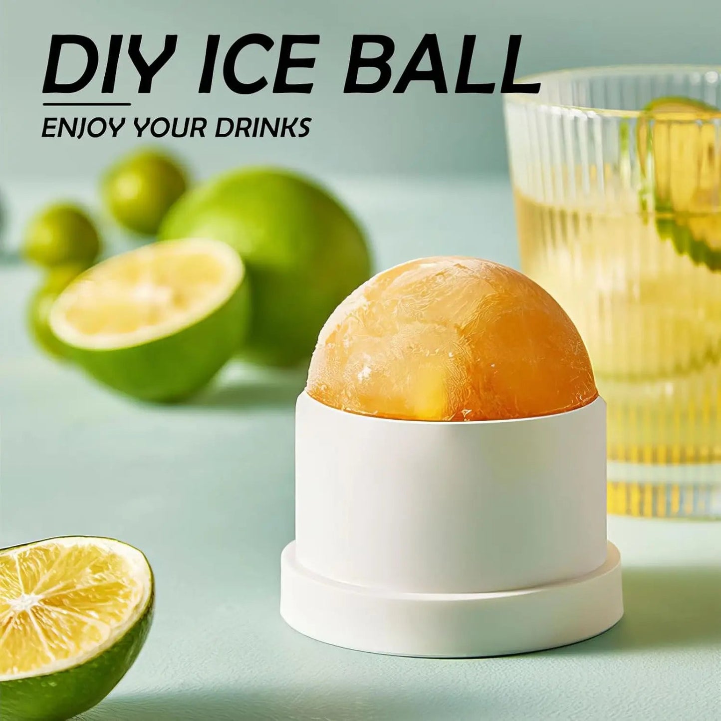 1 - 20PCS Large Ice Ball Mold Silicone Whiskey Ice Maker for Cocktails Ice Cube Tray - Love All Things Home