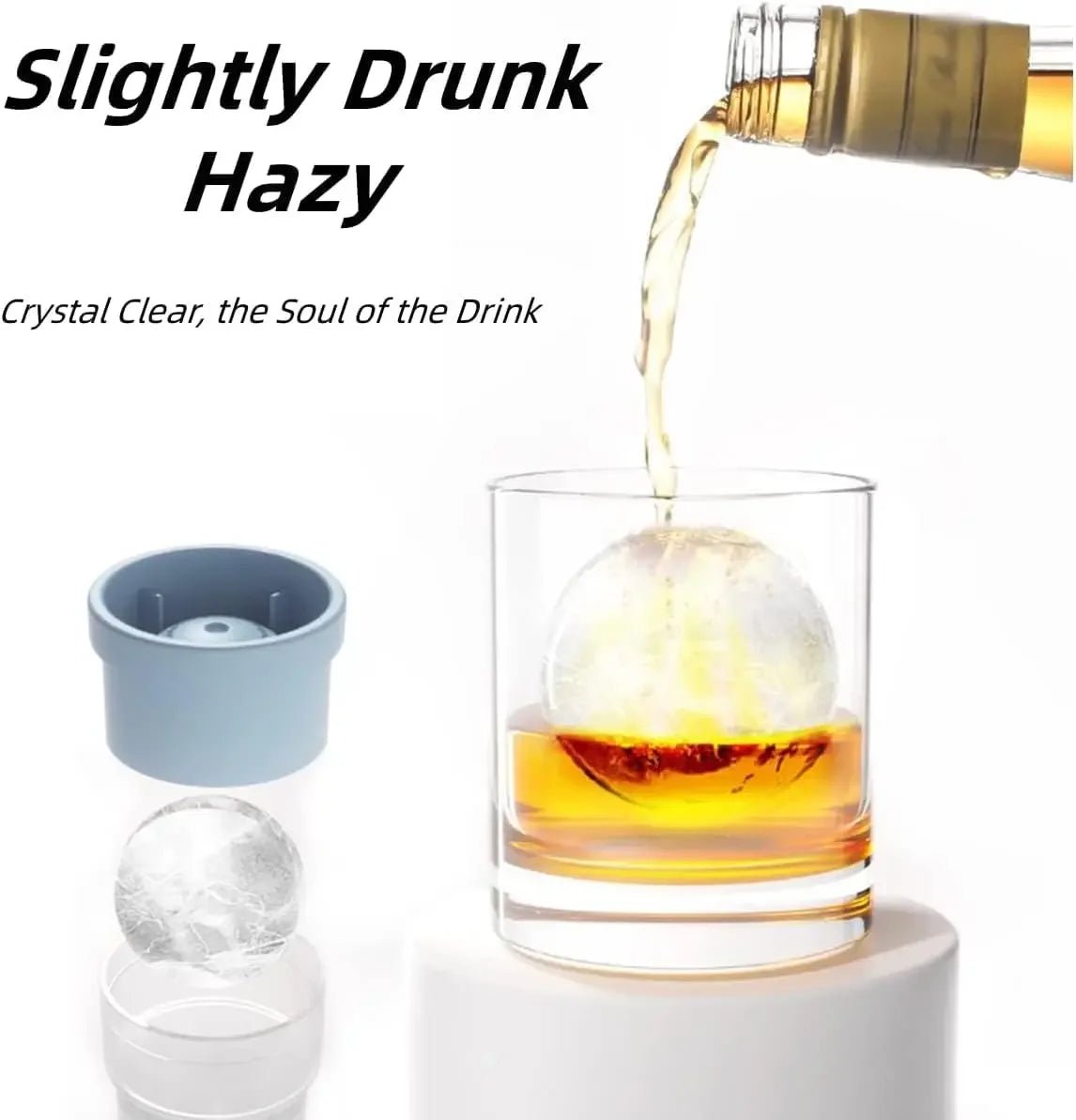 1 - 20PCS Large Ice Ball Mold Silicone Whiskey Ice Maker for Cocktails Ice Cube Tray - Love All Things Home