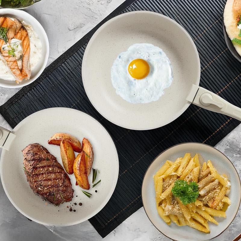 12 Pcs Pots and Pans Set Nonstick - Kitchen Cookware Set with Detachable Handle, Induction Cookware, Dishwasher Oven Safe - Love All Things Home