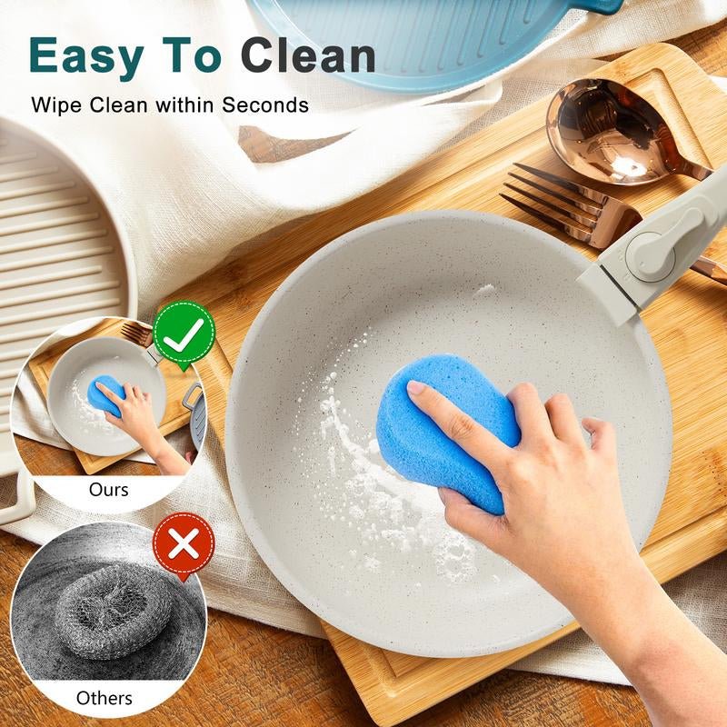 12 Pcs Pots and Pans Set Nonstick - Kitchen Cookware Set with Detachable Handle, Induction Cookware, Dishwasher Oven Safe - Love All Things Home