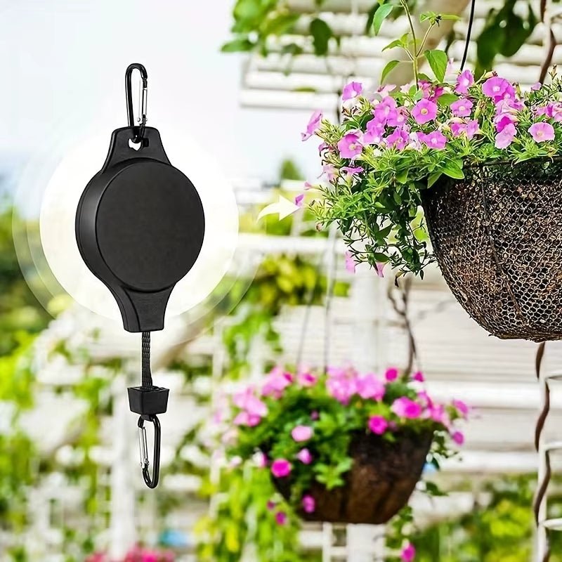 1/2/3/4Pcs Plant Hook Pulley, Retractable Plant Hanger Easy Reach Hanging Flower Basket for Garden Baskets Pots and Birds Feeder - Love All Things Home