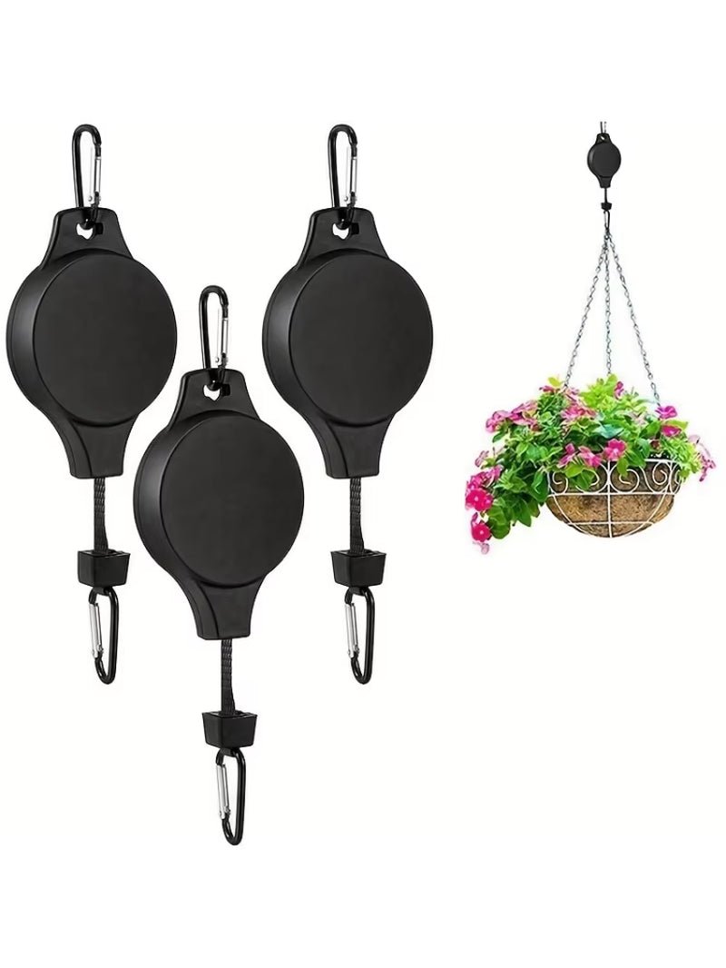 1/2/3/4Pcs Plant Hook Pulley, Retractable Plant Hanger Easy Reach Hanging Flower Basket for Garden Baskets Pots and Birds Feeder - Love All Things Home