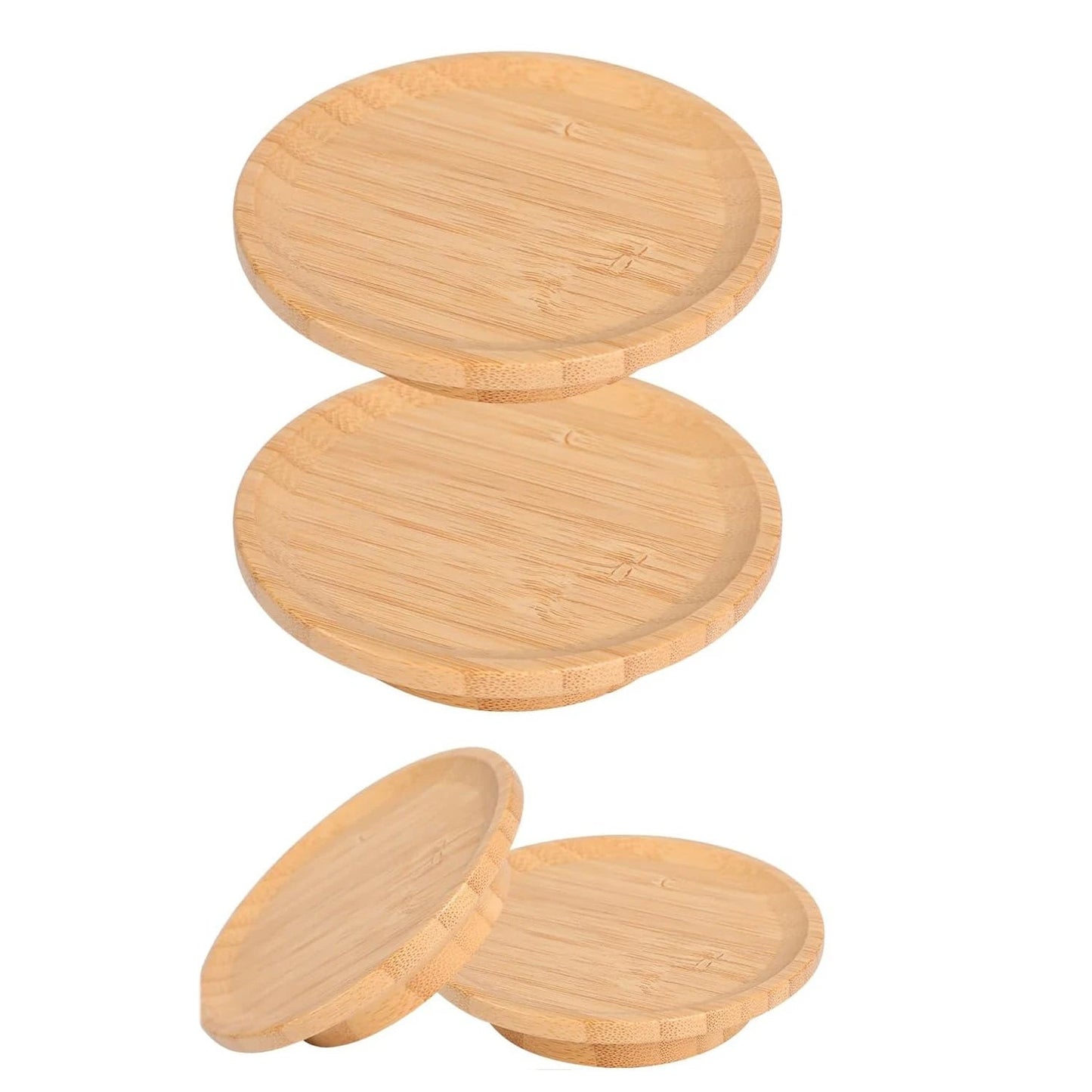 1/2/4 Pcs Bamboo Wine Glass Topper Coasters Plate Charcuterie Board Topper - Love All Things Home