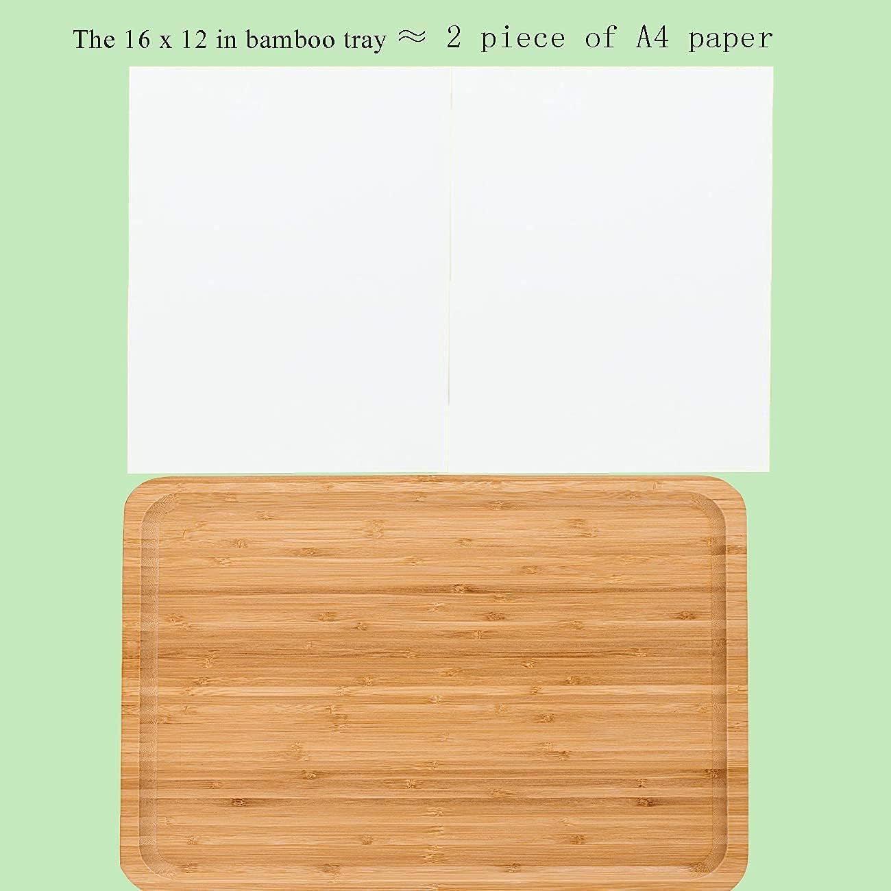 2 Pack Bamboo Tray 16 X 12 X1 Inches Serving Tray Tea Tray Fruit Platters Dinner Plate Sour Candy Tray - Love All Things Home