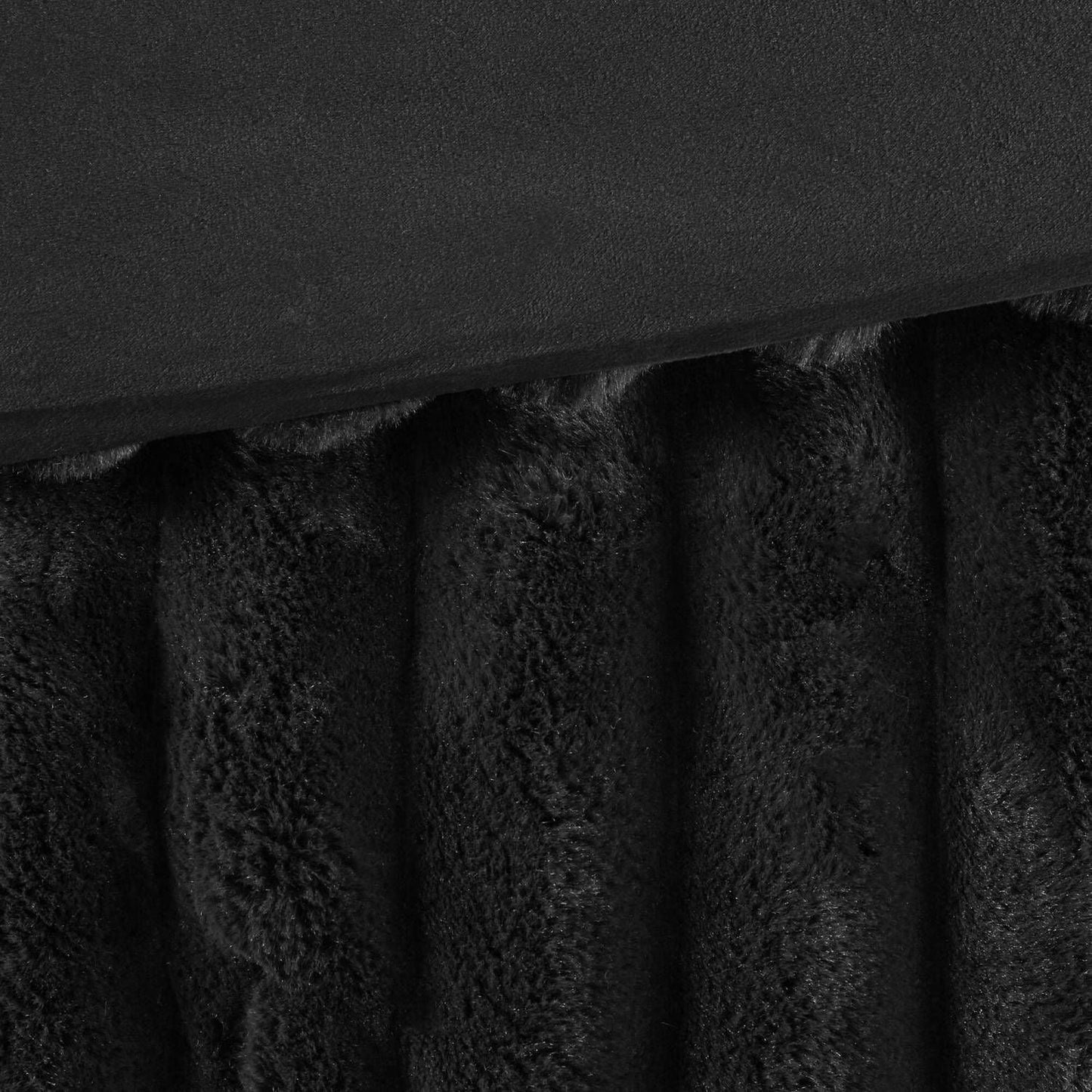3 PCS King Ultrasoft Faux Fur Ribbed Comforter Set Black - Love All Things Home