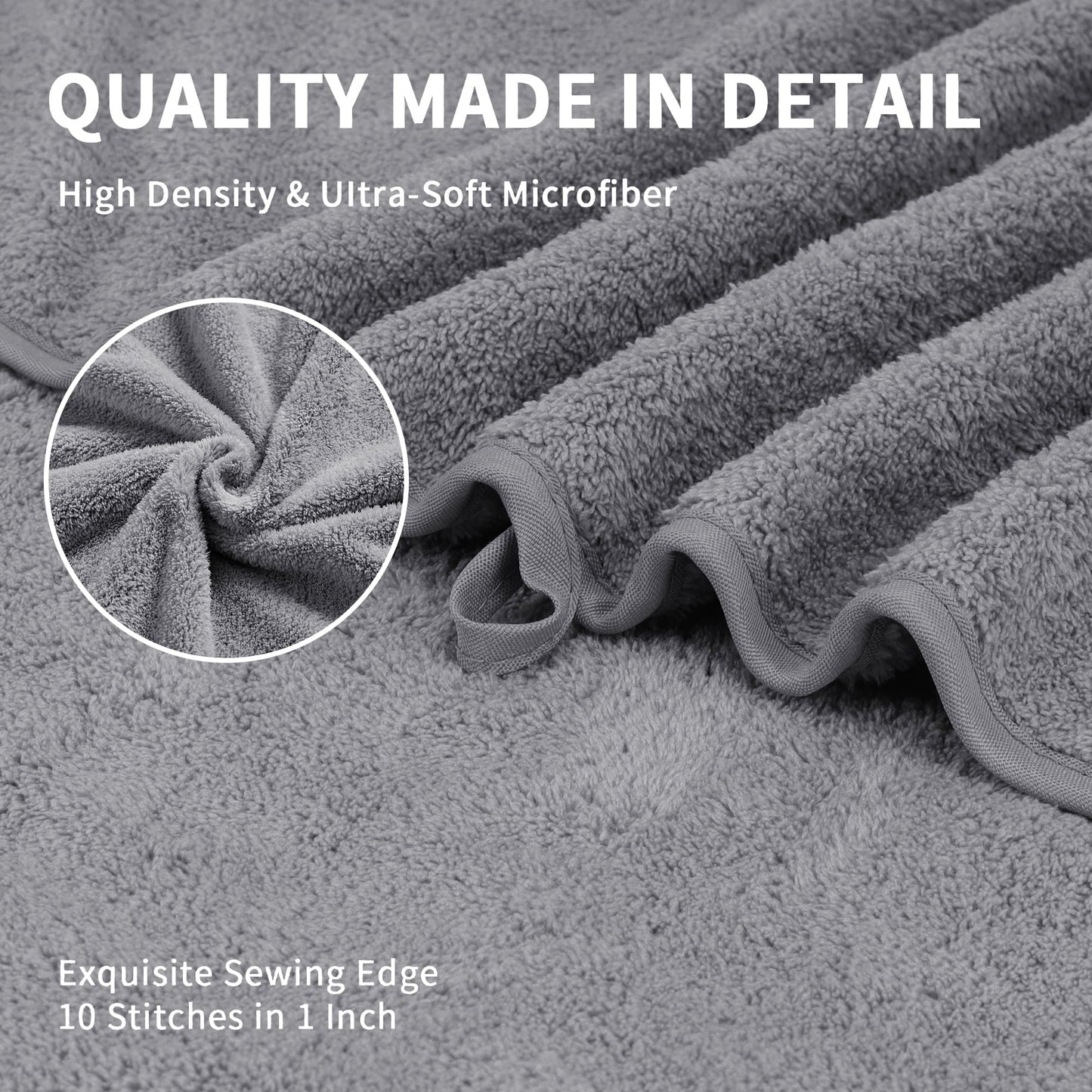 4 Pack Oversized Bath Sheet Towels 700 GSM Ultra Soft Light Gray Bath Towel Set - Love All Things Home