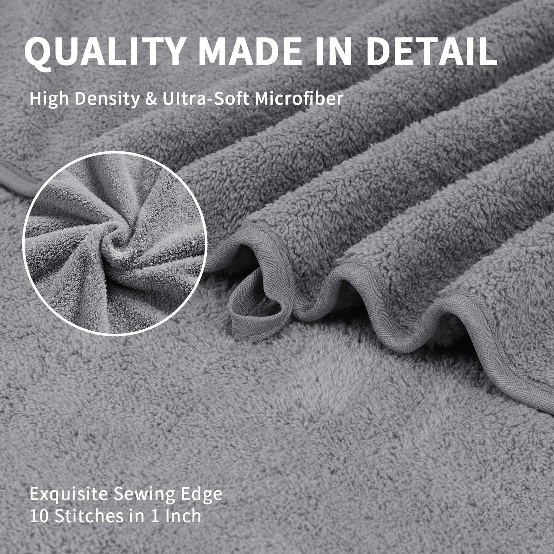4 Pack Oversized Bath Sheet Towels 700 GSM Ultra Soft Light Gray Bath Towel Set - Love All Things Home
