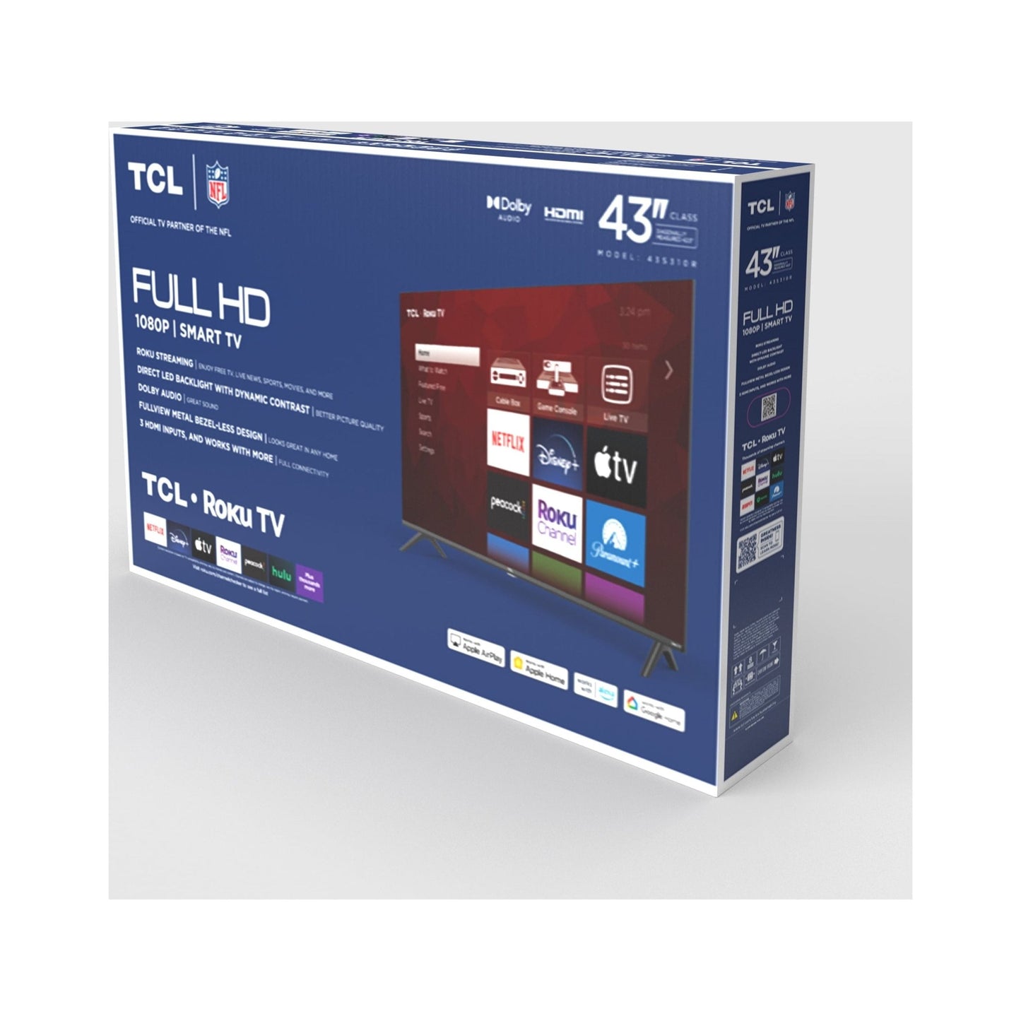 43" Class S3 (43S310R) 1080P FHD LED Smart TV with Roku TV (New) - Love All Things Home