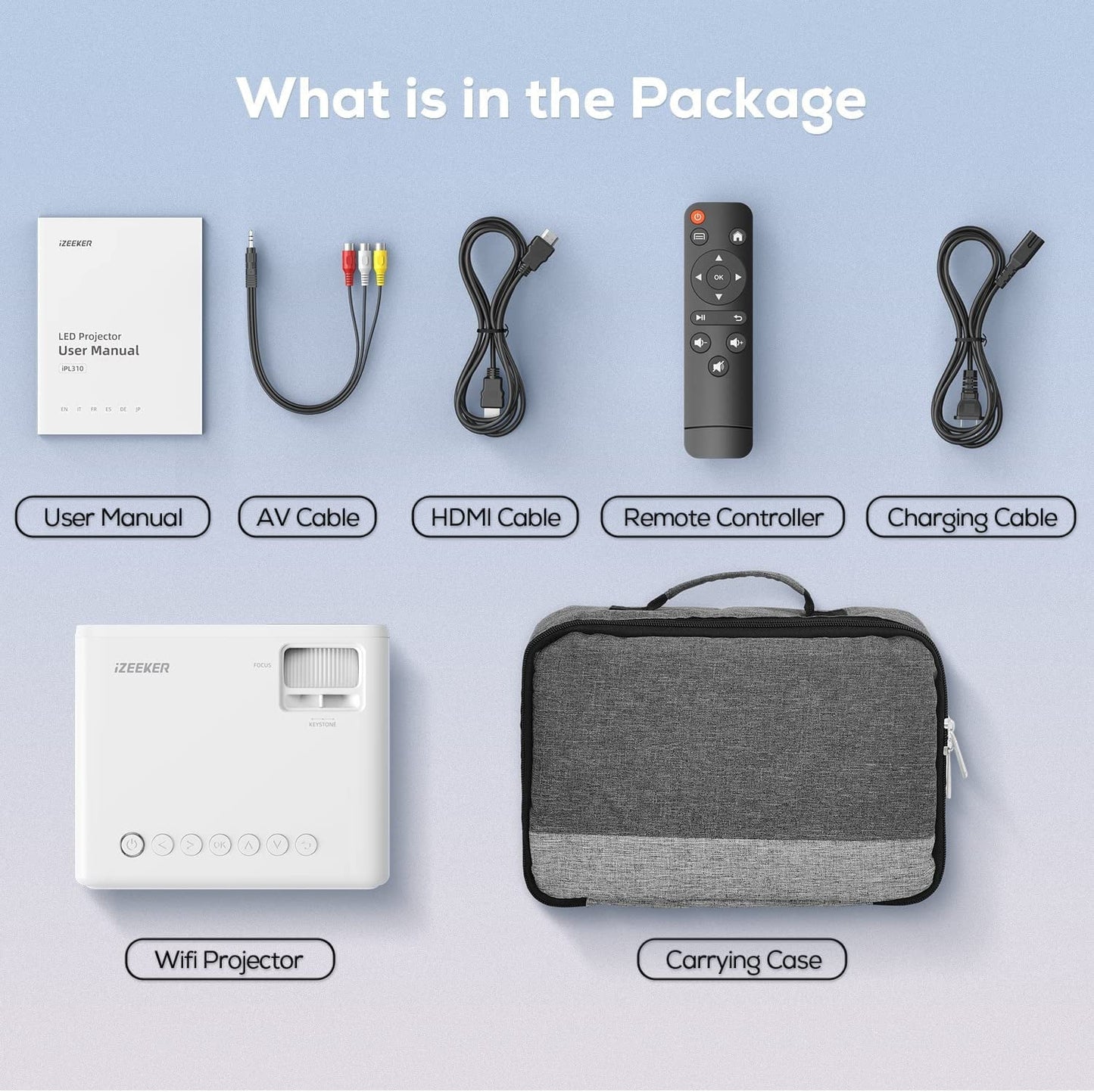 4K Projectors with Wifi and Bluetooth ,Native 1080P Projection,9000 Lumens,With Carry Bag - Love All Things Home