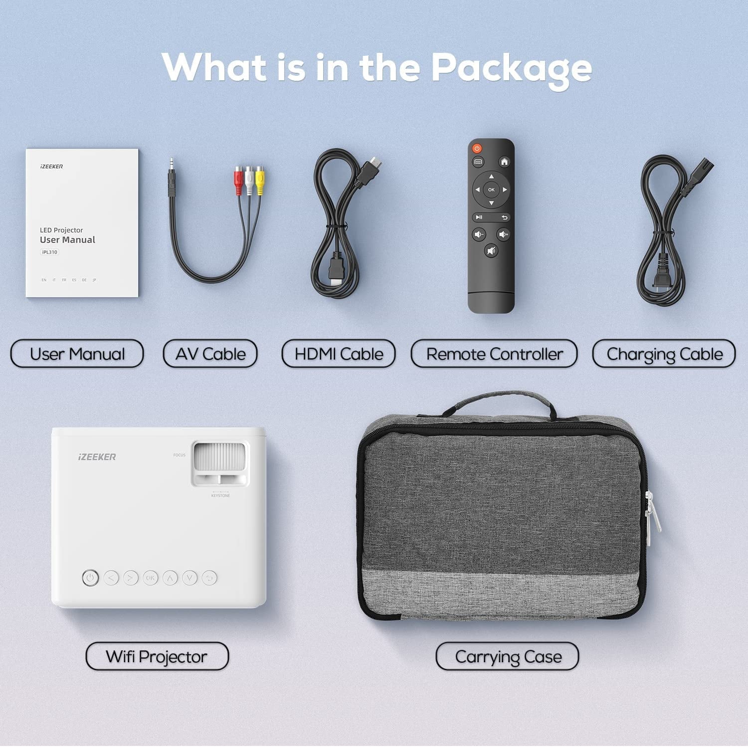 4K Projectors with Wifi and Bluetooth ,Native 1080P Projection,9000 Lumens,With Carry Bag - Love All Things Home