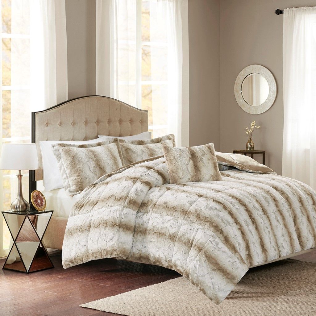4PC Faux Fur Comforter Set - Love All Things Home
