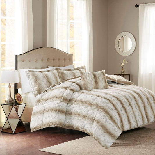 4PC Faux Fur Comforter Set - Love All Things Home
