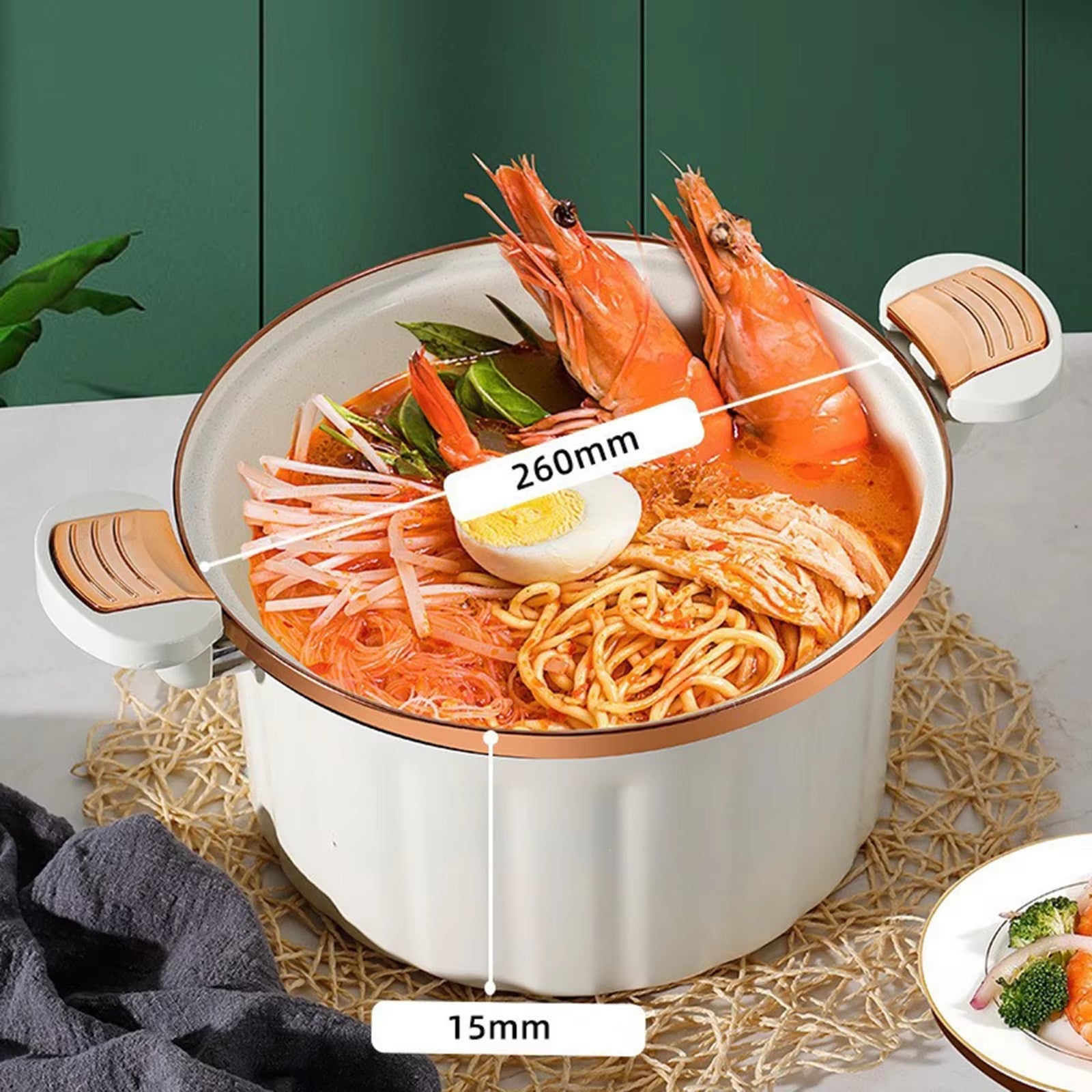 8L Enamel Micro Pressure Pot Korean Vacuum Non Stick Soup Pot Non Stick Soup Pot Multifunctional Double Ear Stewing Boiling Pot - Love All Things Home