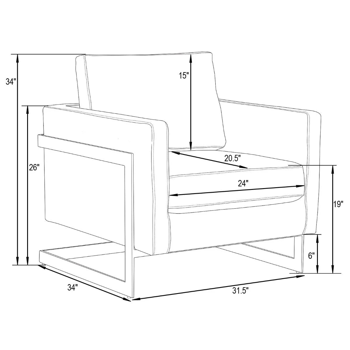 Accent Armchair Upholstered in Velvet with Gold Stainless Steel in Orange Marmalade