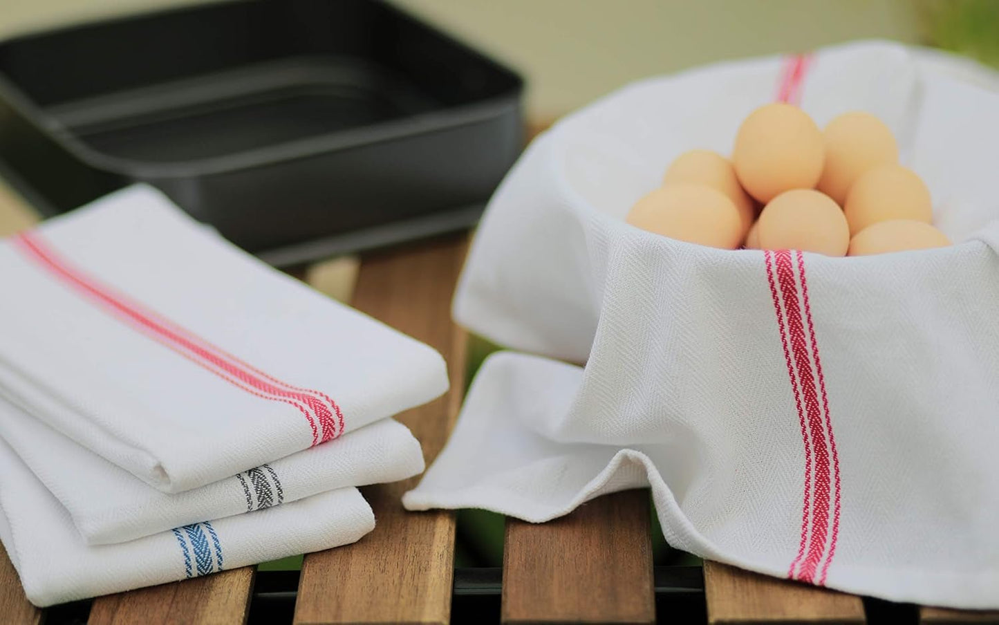 AMOUR INFINI Cotton Kitchen Towels Set of 12 - Highly Absorbent, Super Soft Tea Towel with Hanging Loops - Extra Large Quick Dry Commercial Restaurant Towel (16X28 Inch - Multicolor) - Love All Things Home