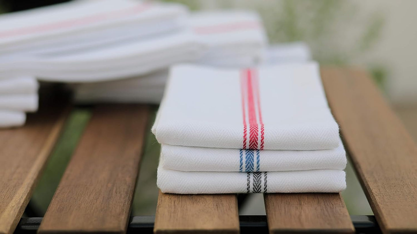 AMOUR INFINI Cotton Kitchen Towels Set of 12 - Highly Absorbent, Super Soft Tea Towel with Hanging Loops - Extra Large Quick Dry Commercial Restaurant Towel (16X28 Inch - Multicolor) - Love All Things Home