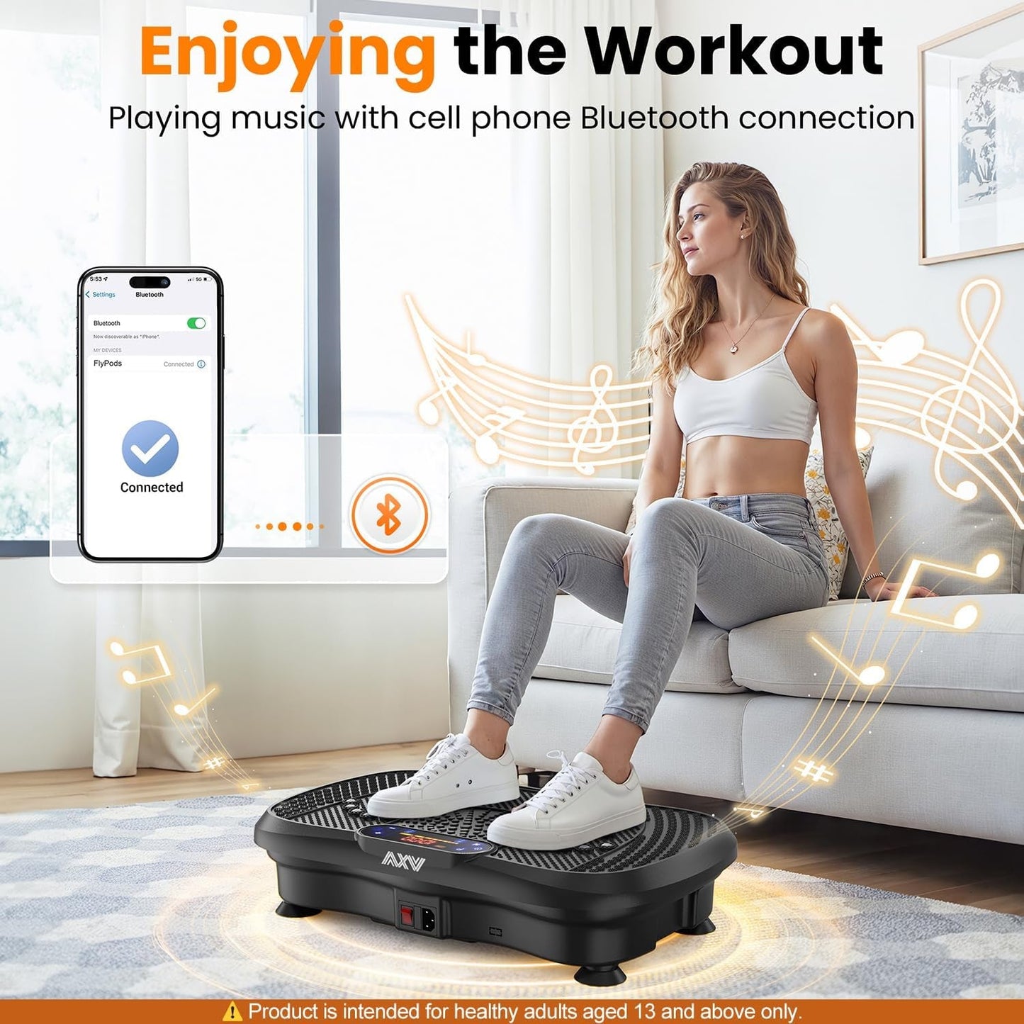 AXV Vibration Plate Fitness Platform Vibrating Full Body Shaker Workout Vibrate Stand Shake Board