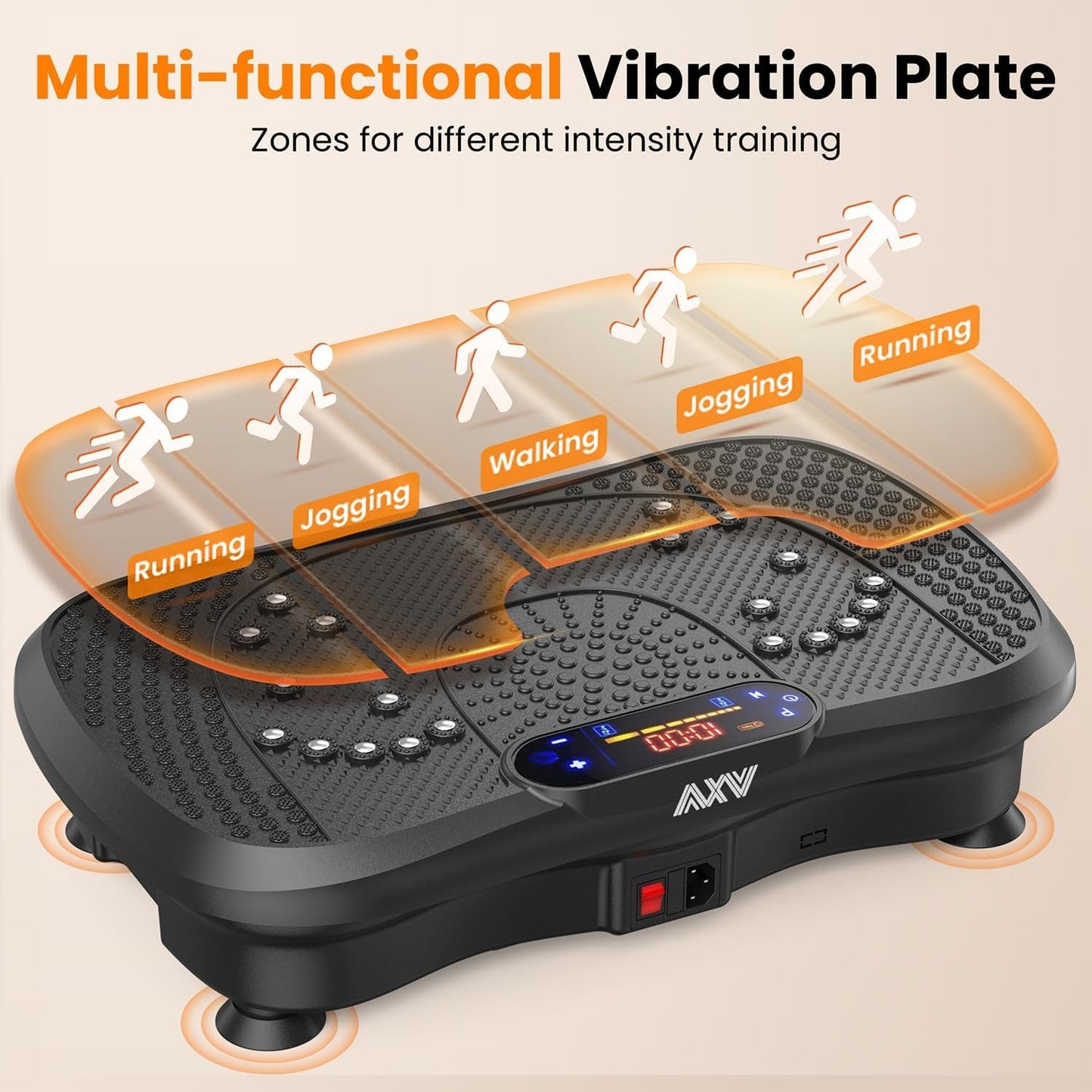 AXV Vibration Plate Fitness Platform Vibrating Full Body Shaker Workout Vibrate Stand Shake Board