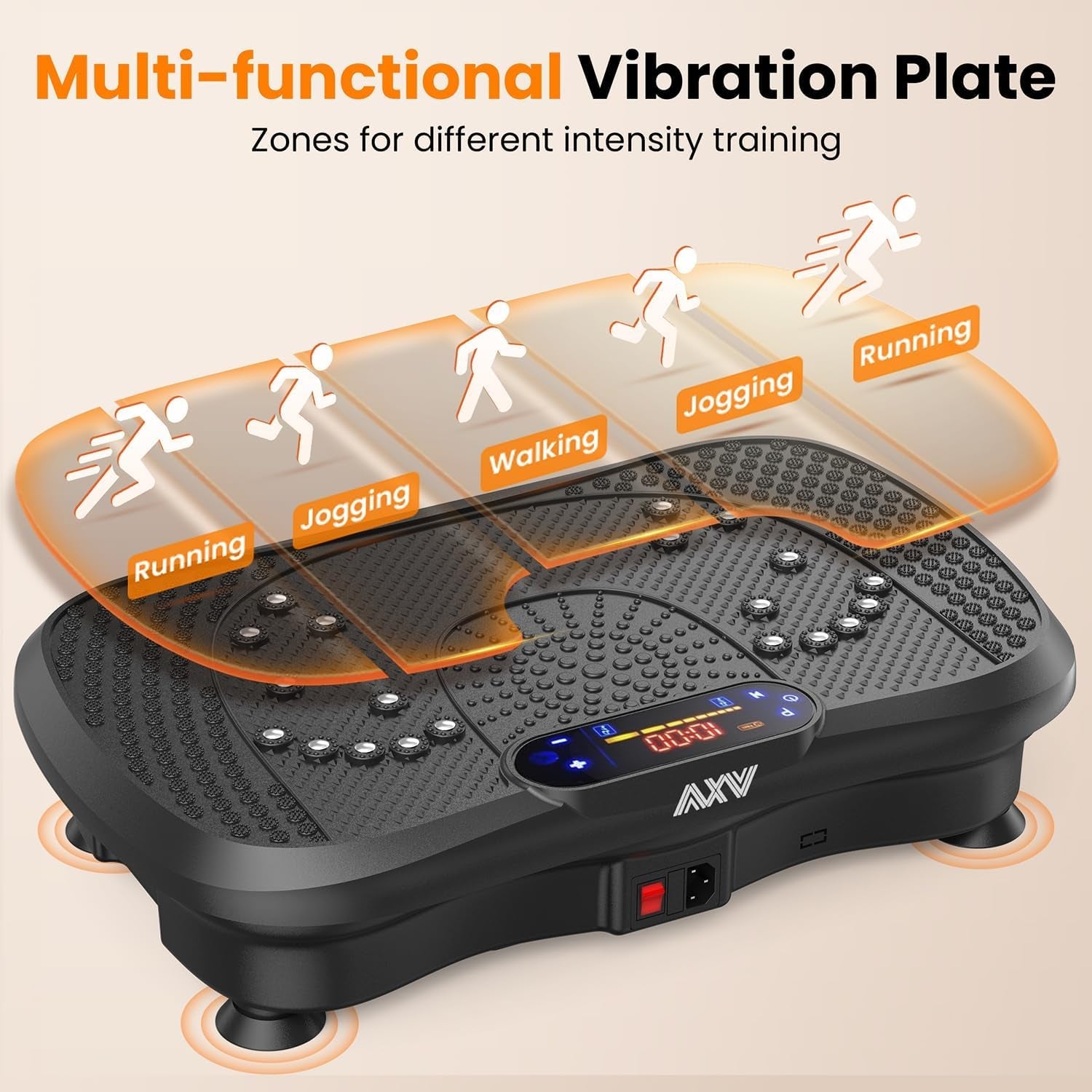AXV Vibration Plate Fitness Platform Vibrating Full Body Shaker Workout Vibrate Stand Shake Board