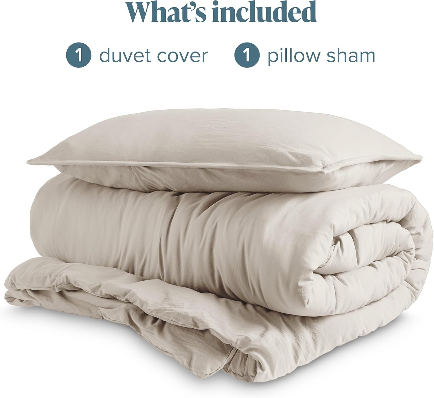 Bare Home Microfiber Duvet Cover Set Ultra Soft Washed Microfiber - Twin/Twin Extra Long - Fog