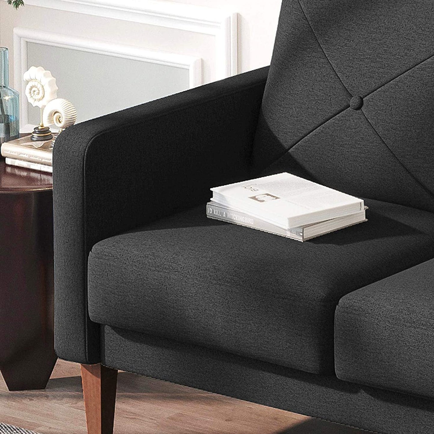 Belffin Convertible Sectional L Shaped Sofa with Chaise - Dark Grey - Love All Things Home