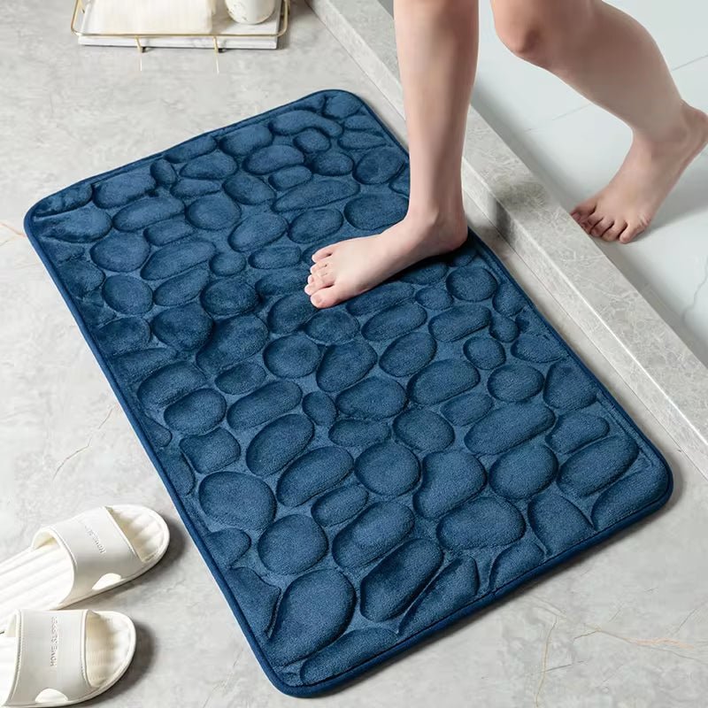 Cobblestone Embossed Bathroom Bath Mat Non - Slip Carpets in Wash Basin Bathtub Side Shower Room Floor Rug Doormat Memory Foam Pad - Love All Things Home