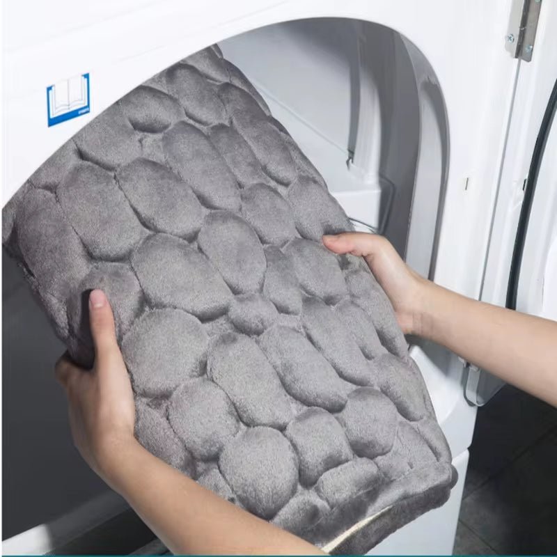 Cobblestone Embossed Bathroom Bath Mat Non - Slip Carpets in Wash Basin Bathtub Side Shower Room Floor Rug Doormat Memory Foam Pad - Love All Things Home