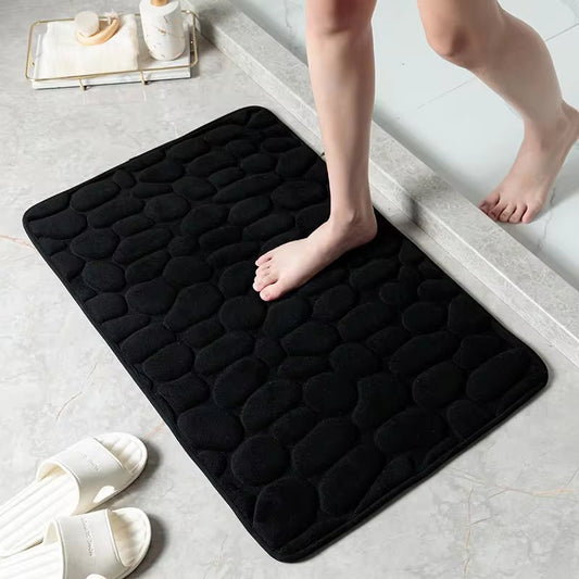 Cobblestone Embossed Bathroom Bath Mat Non - Slip Carpets in Wash Basin Bathtub Side Shower Room Floor Rug Doormat Memory Foam Pad - Love All Things Home