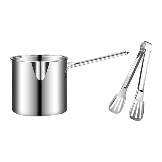 Deep Frying Pot Stainless Steel Kitchen Fryer with Strainer Tempura Fryer Pan Fry Pot - Love All Things Home