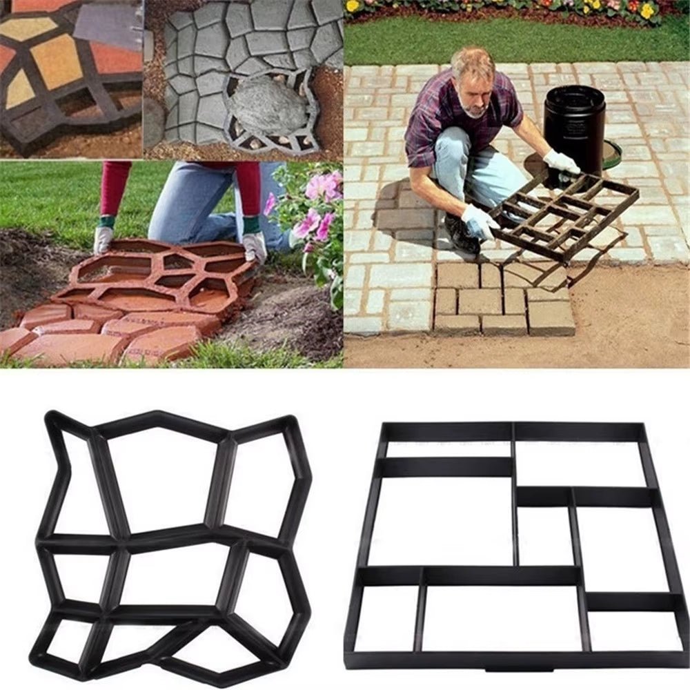 DIY Path Maker Paver Molds Stone Brick Concrete Mold Concrete Cement Walk Garden Path Paving Paver Reusable Patio Molds Paviment - Love All Things Home