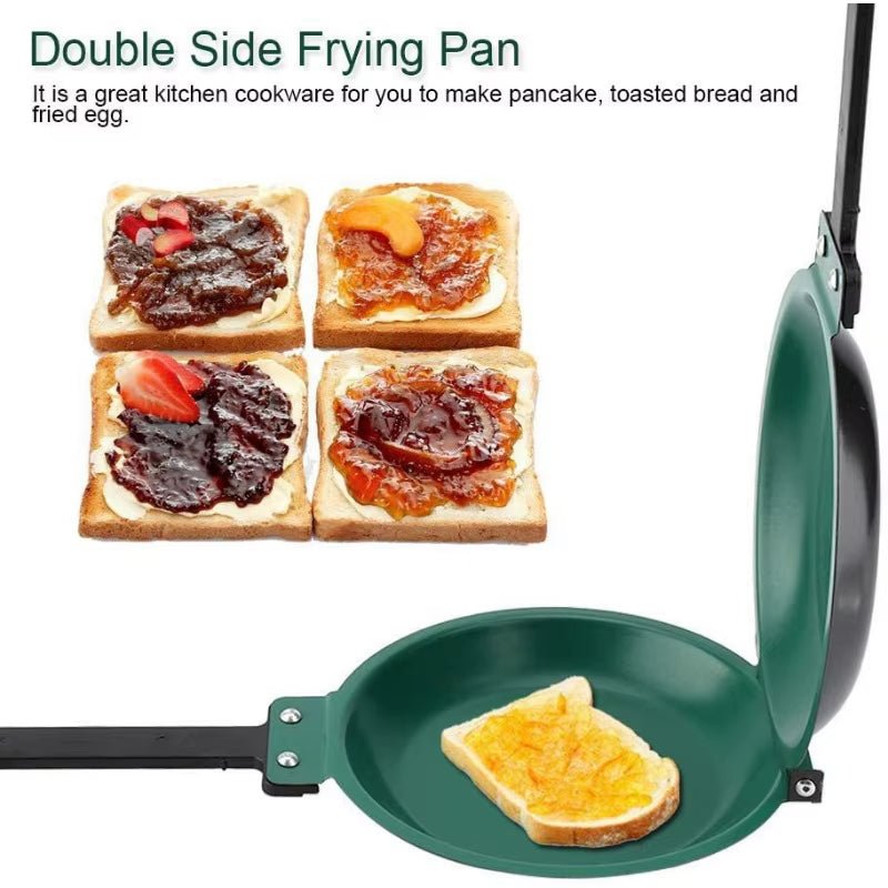 Double Sided Folding Non Stick Frying Pan, Breakfast Pan, Waffle and Cake Frying Pan - Love All Things Home