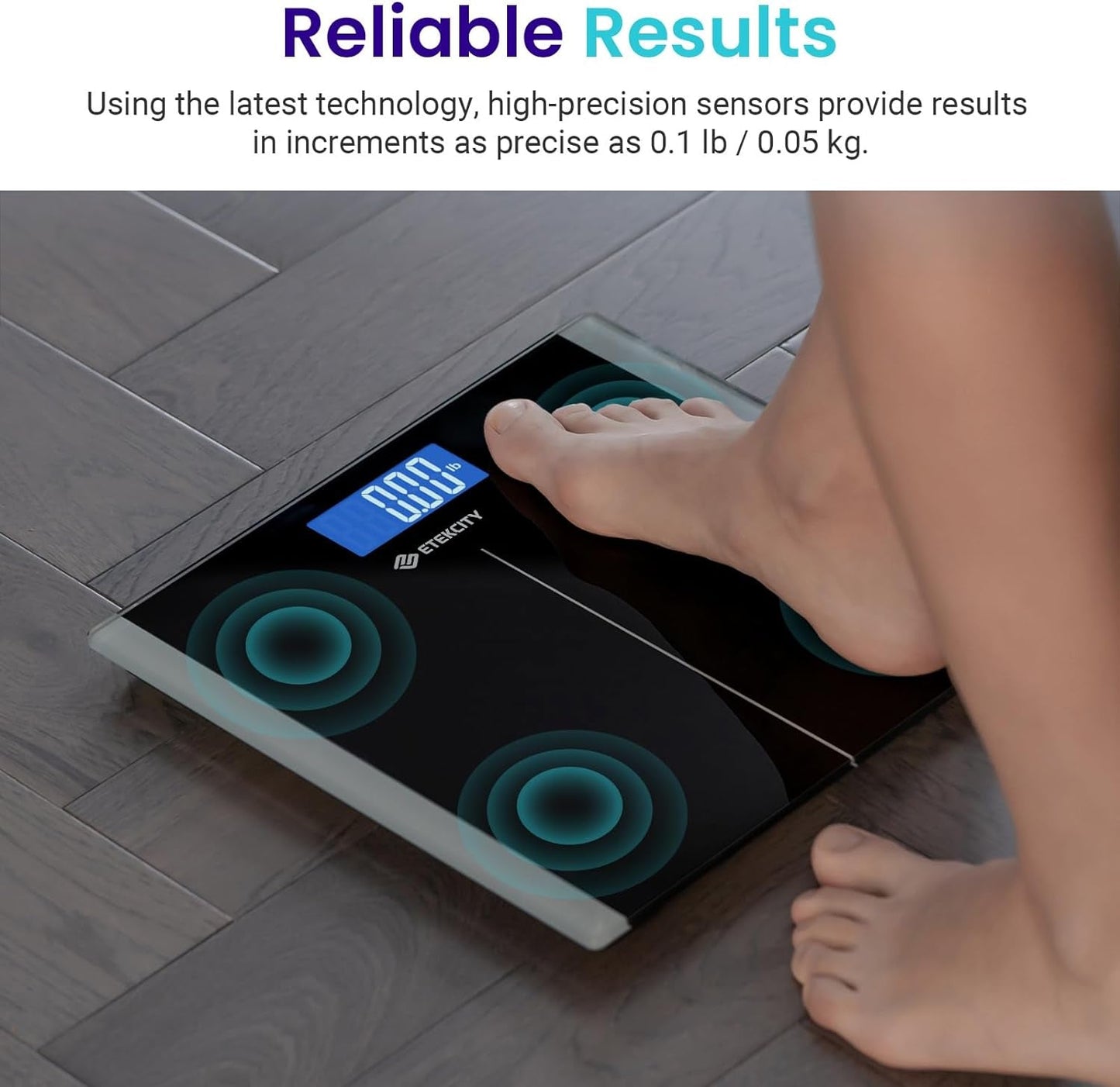 Etekcity Bathroom Scale for Body Weight, Highly Accurate Digital Electronic Weighing Machine for People, LCD Display, Large Size, 6Mm Tempered Glass for Safe Home Use, Batteries Included, 400 Lbs - Love All Things Home