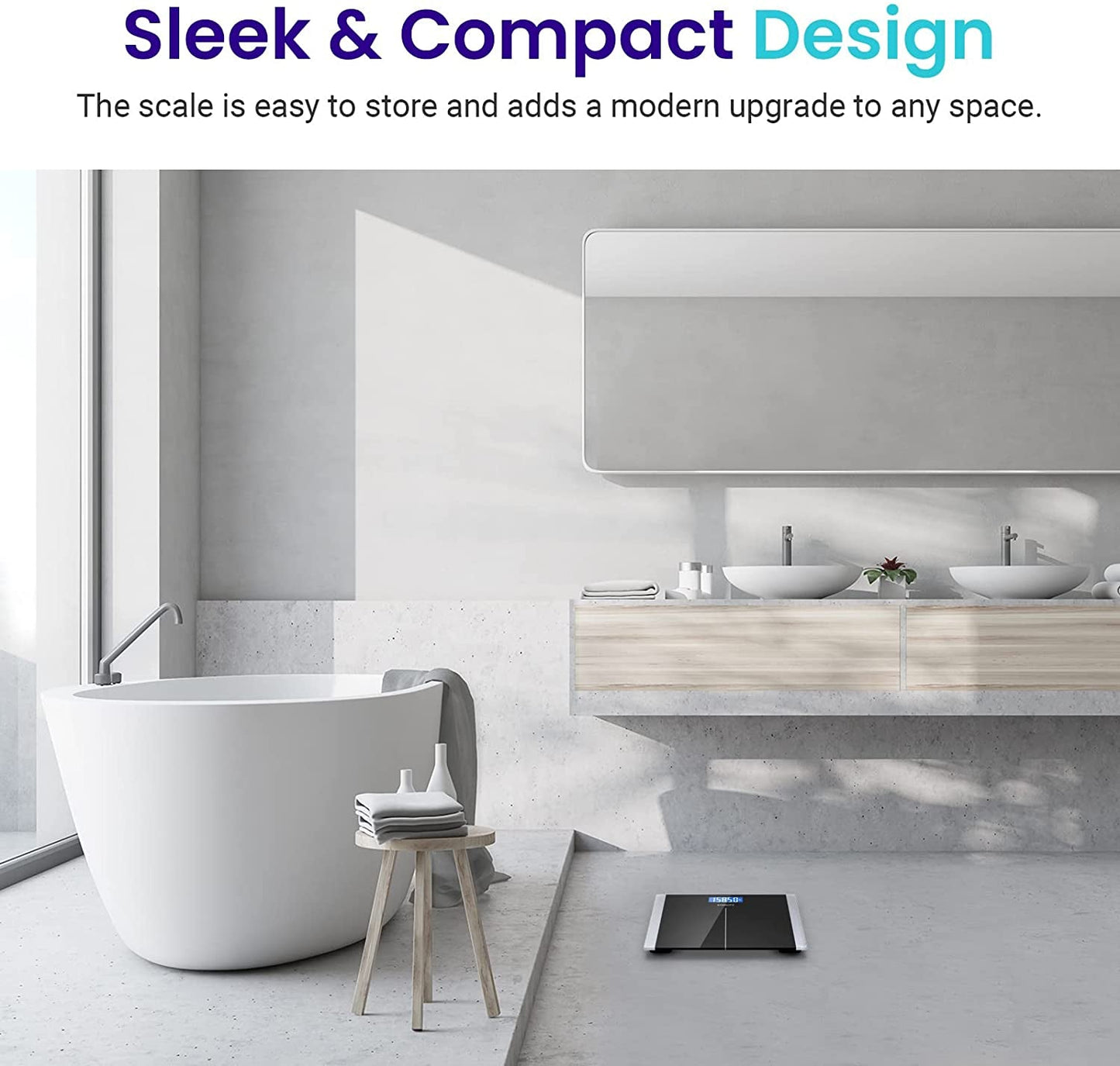 Etekcity Bathroom Scale for Body Weight, Highly Accurate Digital Electronic Weighing Machine for People, LCD Display, Large Size, 6Mm Tempered Glass for Safe Home Use, Batteries Included, 400 Lbs - Love All Things Home