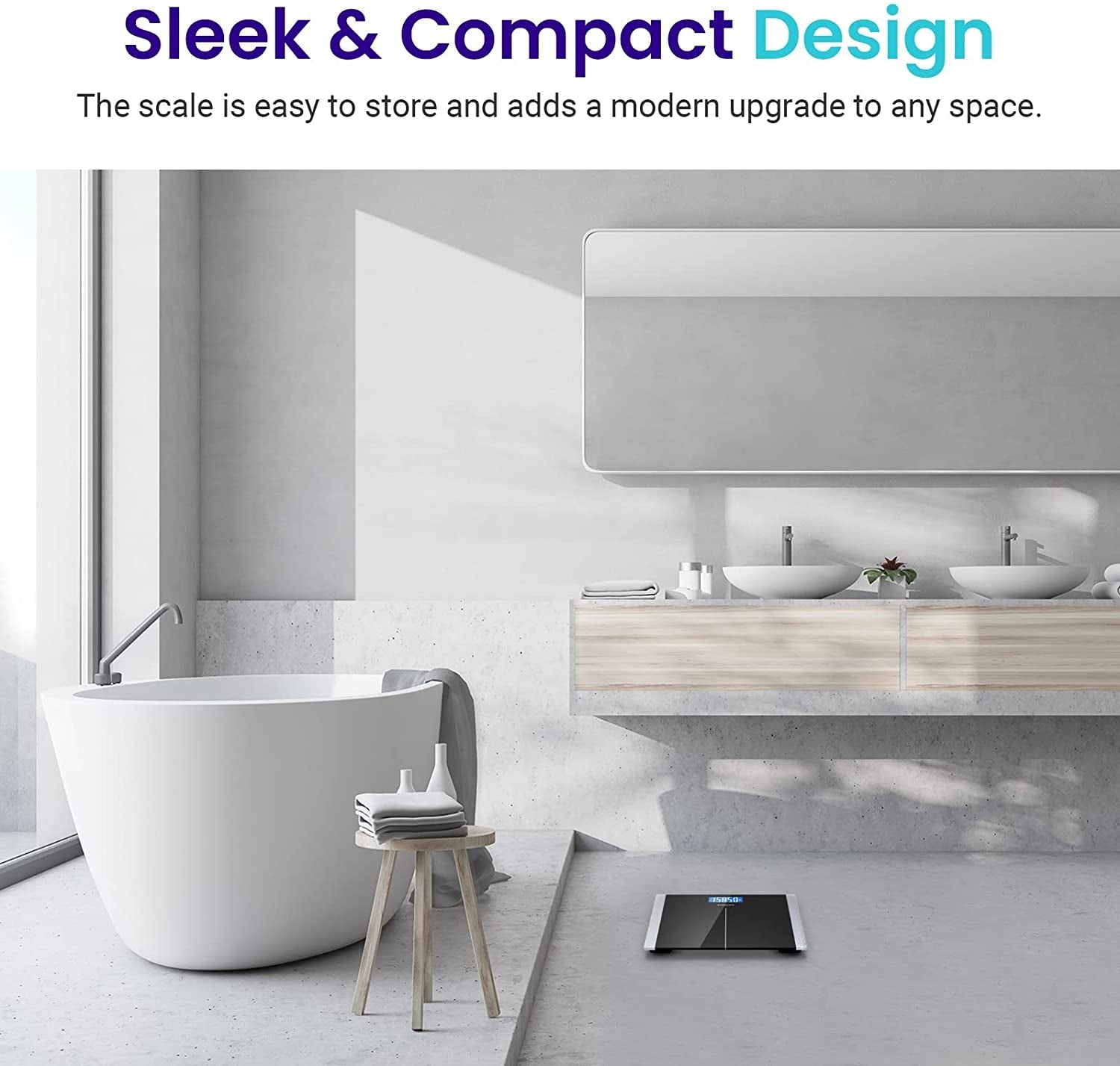 Etekcity Bathroom Scale for Body Weight, Highly Accurate Digital Electronic Weighing Machine for People, LCD Display, Large Size, 6Mm Tempered Glass for Safe Home Use, Batteries Included, 400 Lbs - Love All Things Home