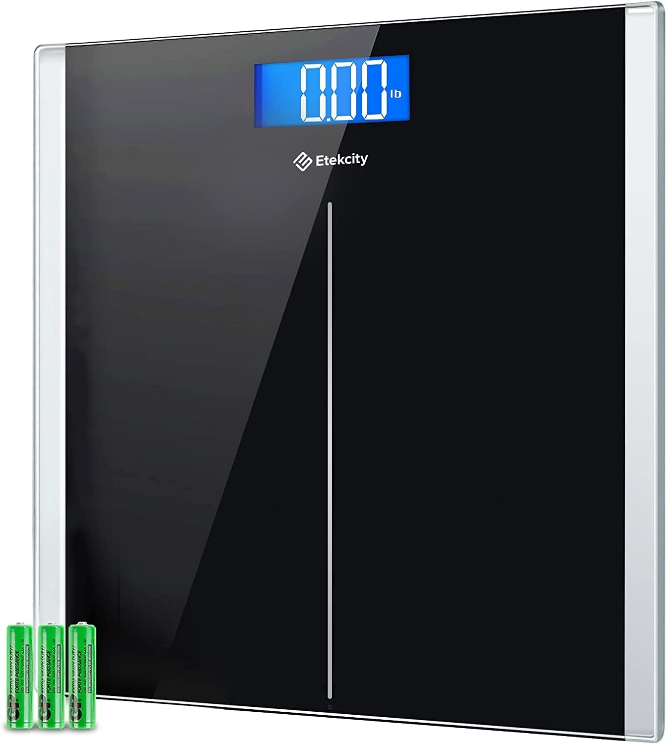 Etekcity Bathroom Scale for Body Weight, Highly Accurate Digital Electronic Weighing Machine for People, LCD Display, Large Size, 6Mm Tempered Glass for Safe Home Use, Batteries Included, 400 Lbs - Love All Things Home