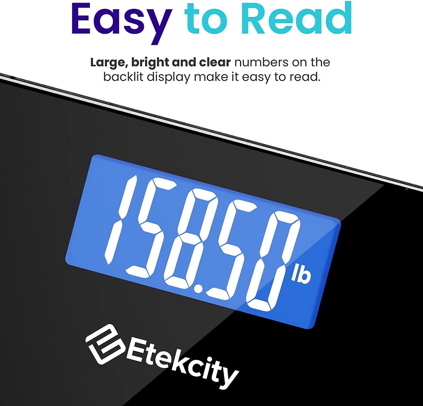 Etekcity Bathroom Scale for Body Weight, Highly Accurate Digital Electronic Weighing Machine for People, LCD Display, Large Size, 6Mm Tempered Glass for Safe Home Use, Batteries Included, 400 Lbs - Love All Things Home