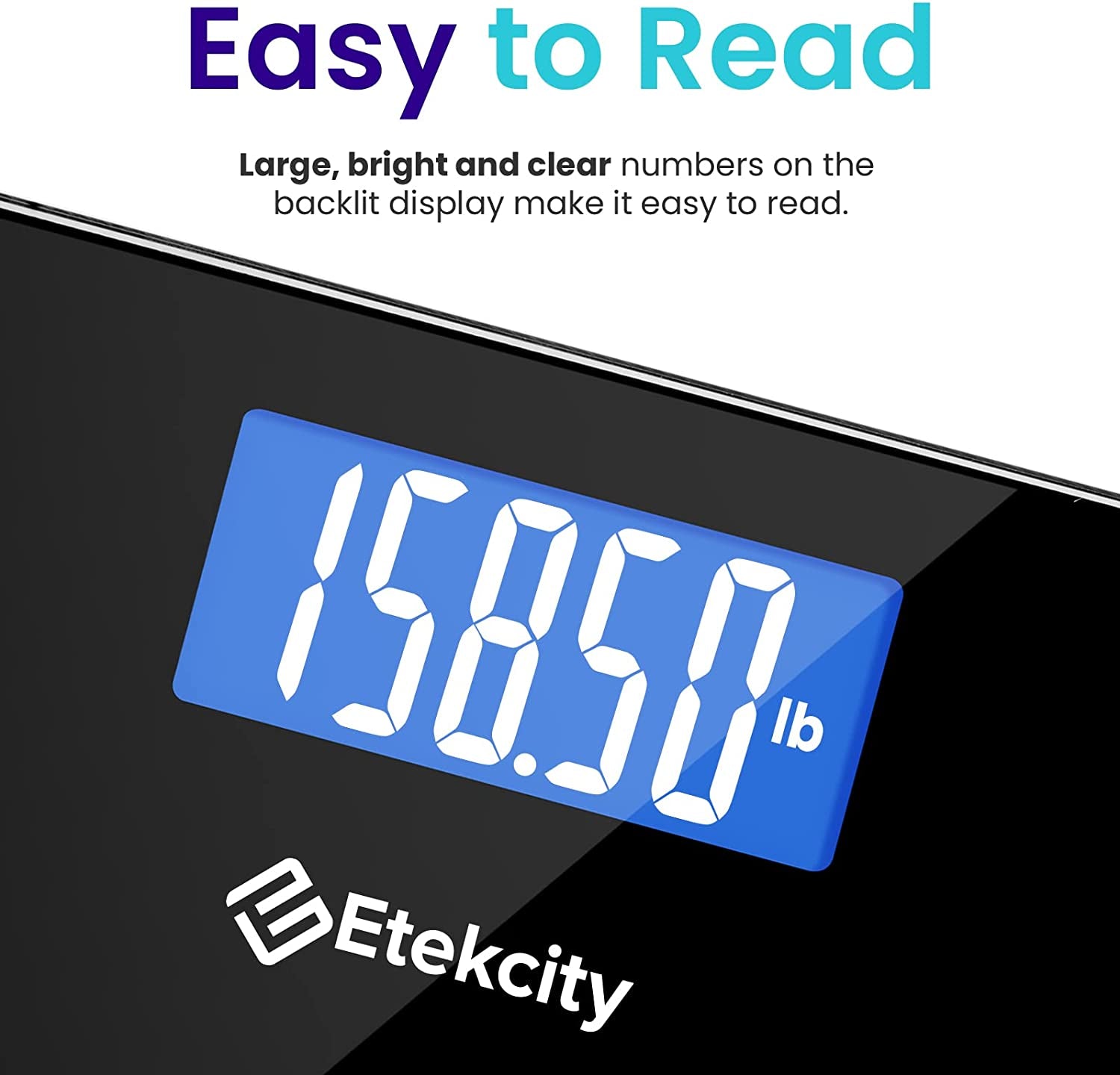 Etekcity Bathroom Scale for Body Weight, Highly Accurate Digital Electronic Weighing Machine for People, LCD Display, Large Size, 6Mm Tempered Glass for Safe Home Use, Batteries Included, 400 Lbs - Love All Things Home