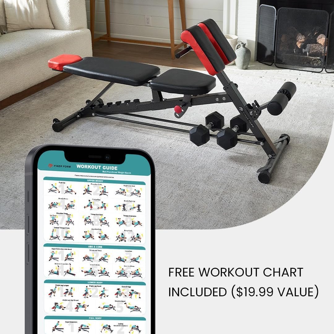 Finer Form Multi - Functional FID Weight Bench for Full All - In - One Body Workout - Love All Things Home