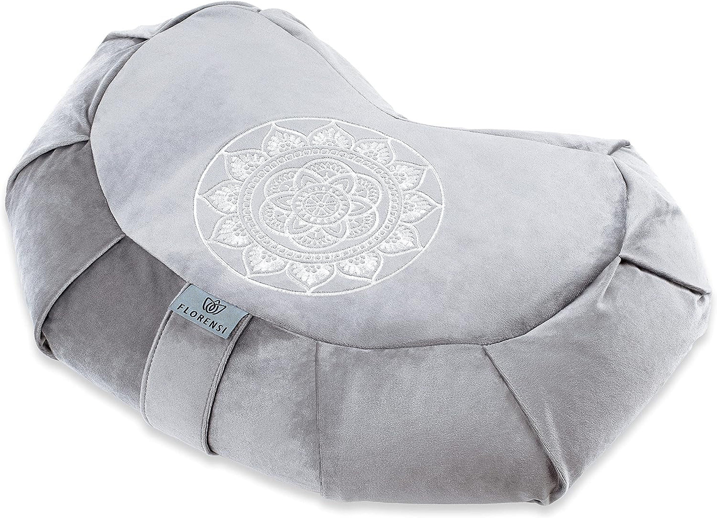 Florensi Meditation Cushion - Comfortable Floor Pillow - Traditional Tibetan Meditation Pillow with Beautiful Velvet Cover - Large Floor Cushion Seating for Adults - Premium Yoga Buckwheat Bolster - Love All Things Home