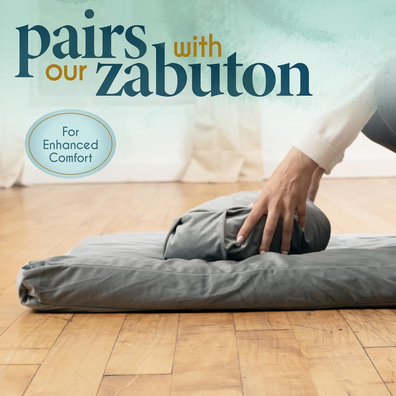 Florensi Meditation Cushion - Comfortable Floor Pillow - Traditional Tibetan Meditation Pillow with Beautiful Velvet Cover - Large Floor Cushion Seating for Adults - Premium Yoga Buckwheat Bolster - Love All Things Home