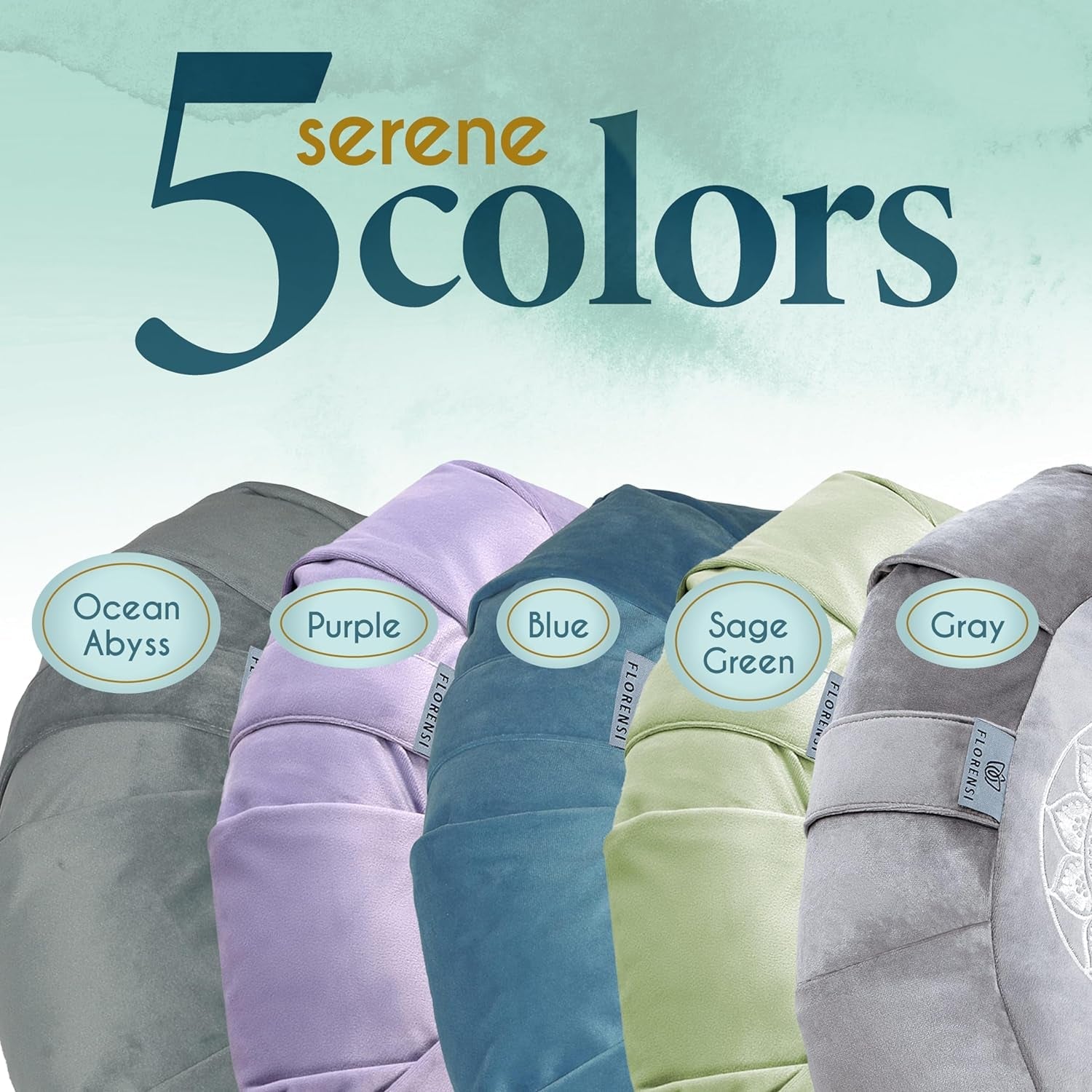 Florensi Meditation Cushion - Comfortable Floor Pillow - Traditional Tibetan Meditation Pillow with Beautiful Velvet Cover - Large Floor Cushion Seating for Adults - Premium Yoga Buckwheat Bolster - Love All Things Home