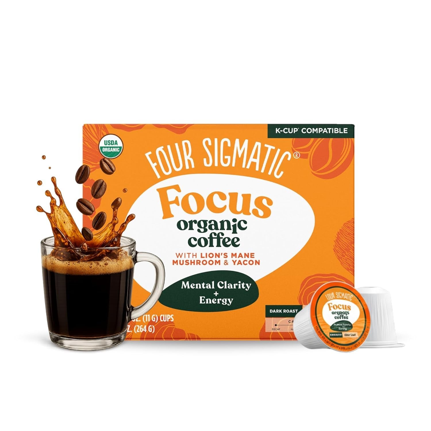 Four Sigmatic Mushroom Coffee K - Cups Organic Dark Roast w/ Lion Mane 24ct - Love All Things Home