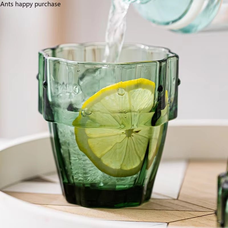 Green Cactus Glass Mug Set Stackable Cup Set Water Cups Afternoon Teacup Fruit Teacup Drinkware Glass Set Drink Cup Juice Cups - Love All Things Home