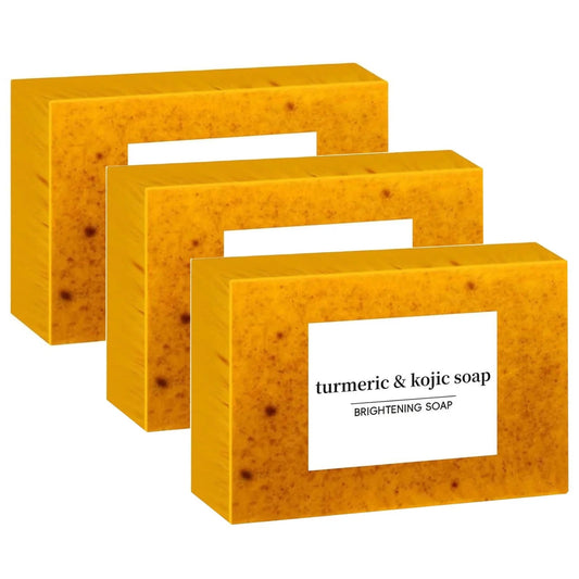 3PCS Turmeric Soap Bar, Organic Turmeric Soap for Dark Spots & Acne, Deep Cleansing Turmeric Soap