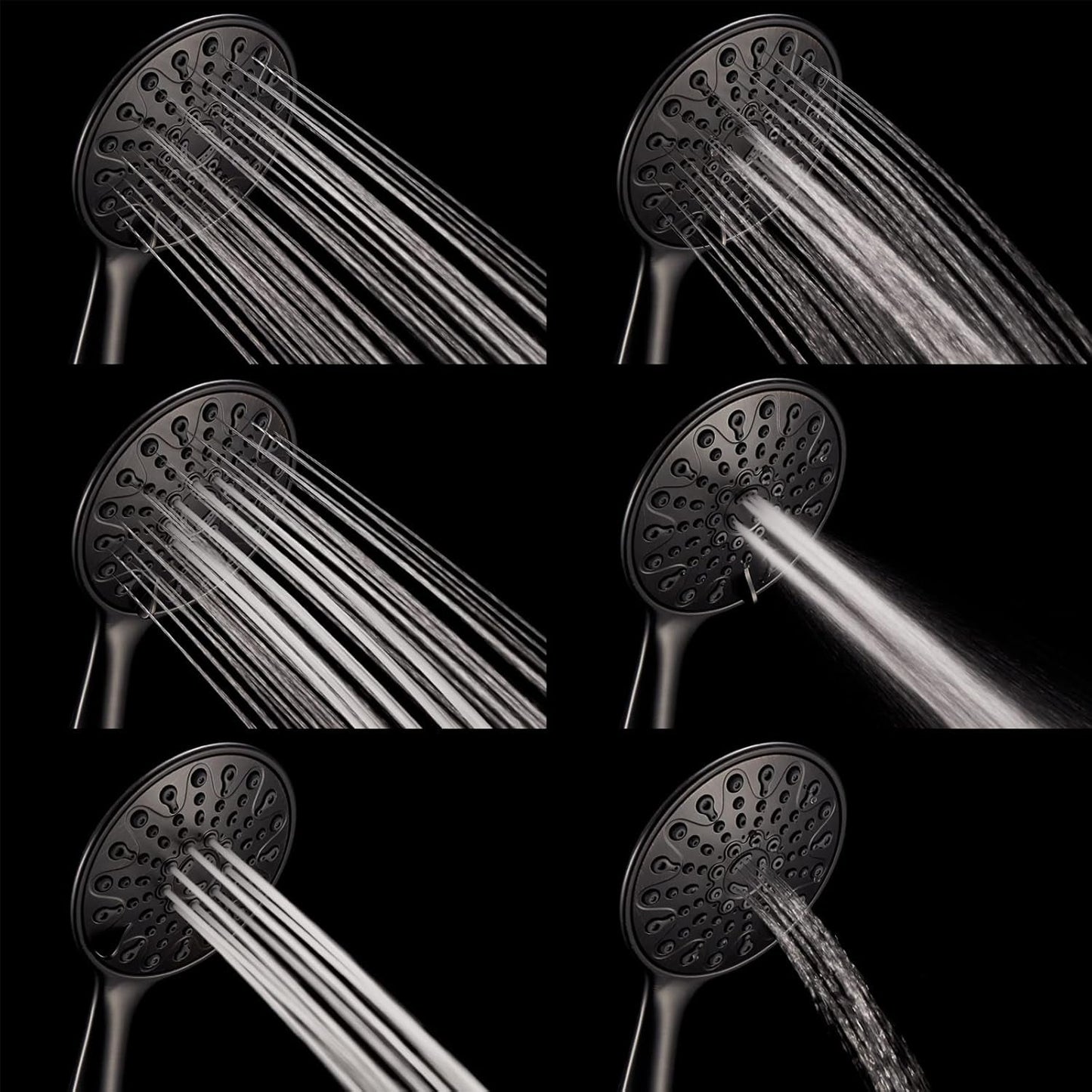 Handheld Shower Head, 6" Oil - Rubbed Bronze Face 6 Spray Setting Shower Head with High Pressure, Brass Swivel Ball Mount and Extra Long Flexible Stainless Steel Hose, 1.8 GPM for California - Love All Things Home