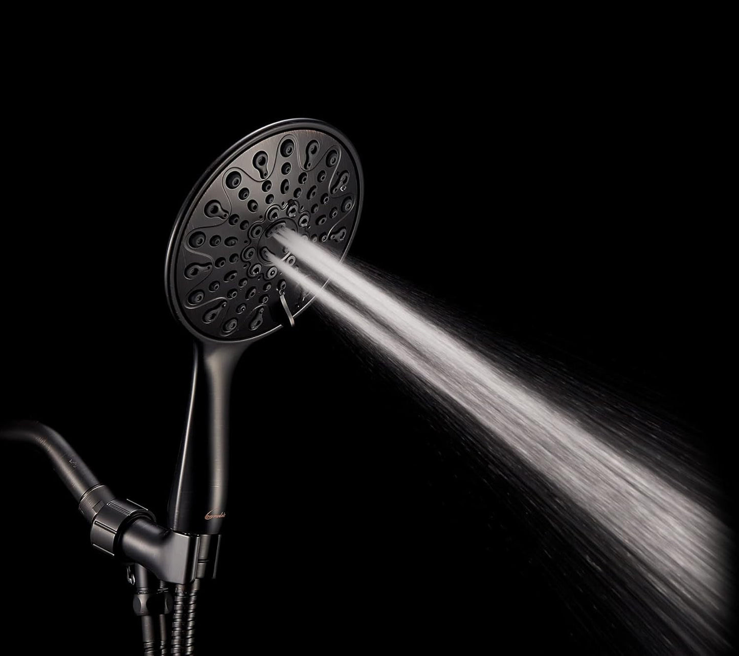 Handheld Shower Head, 6" Oil - Rubbed Bronze Face 6 Spray Setting Shower Head with High Pressure, Brass Swivel Ball Mount and Extra Long Flexible Stainless Steel Hose, 1.8 GPM for California - Love All Things Home