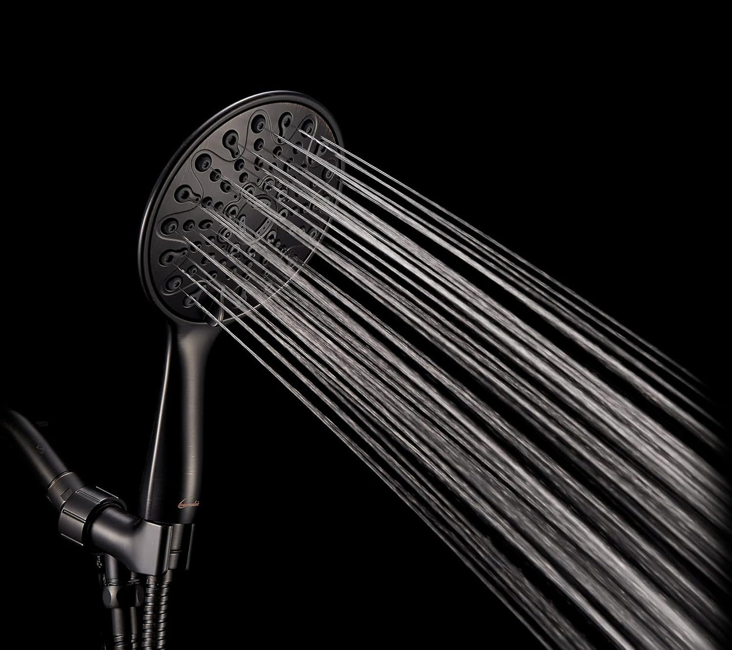 Handheld Shower Head, 6" Oil - Rubbed Bronze Face 6 Spray Setting Shower Head with High Pressure, Brass Swivel Ball Mount and Extra Long Flexible Stainless Steel Hose, 1.8 GPM for California - Love All Things Home